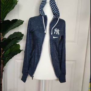 Nike NY Yankees full zip jacket with stripe hood